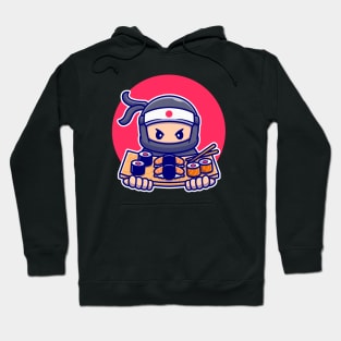 Cute Ninja With Sushi Hoodie